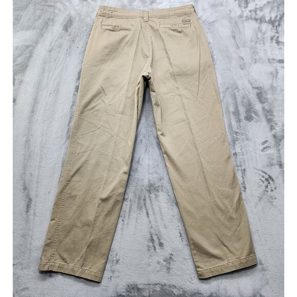 Vintage Woolrich Pants Mens 34/30*‎ Tan Khaki Flat Front Straight Cotton Casual - Picture 3 of 13